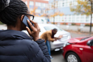 woman calling for assistance